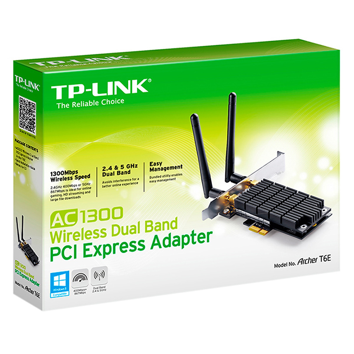 Bộ Chuyển Đổi Wifi TP-Link Archer T6E Băng Tần Kép PCI Express AC1300 - Hàng Chính Hãng